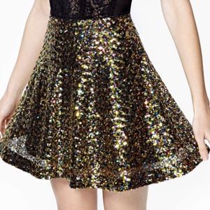 Nasty Gal Sequin Skater Skirt